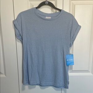 Columbia Sky Blue Ribbed Tee NWT!